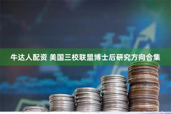 牛达人配资 美国三校联盟博士后研究方向合集